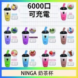 NINGA奶茶杯可充电一次性電子煙6000口